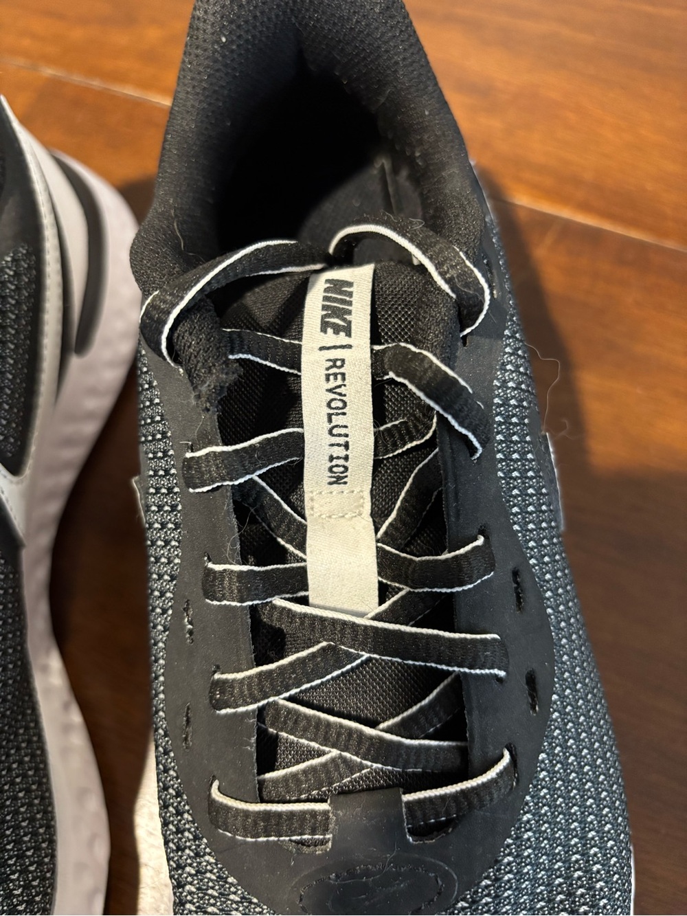 Nike Women’s Revolution Athletic Running Shoes - Black/White - Picture 4 of 7